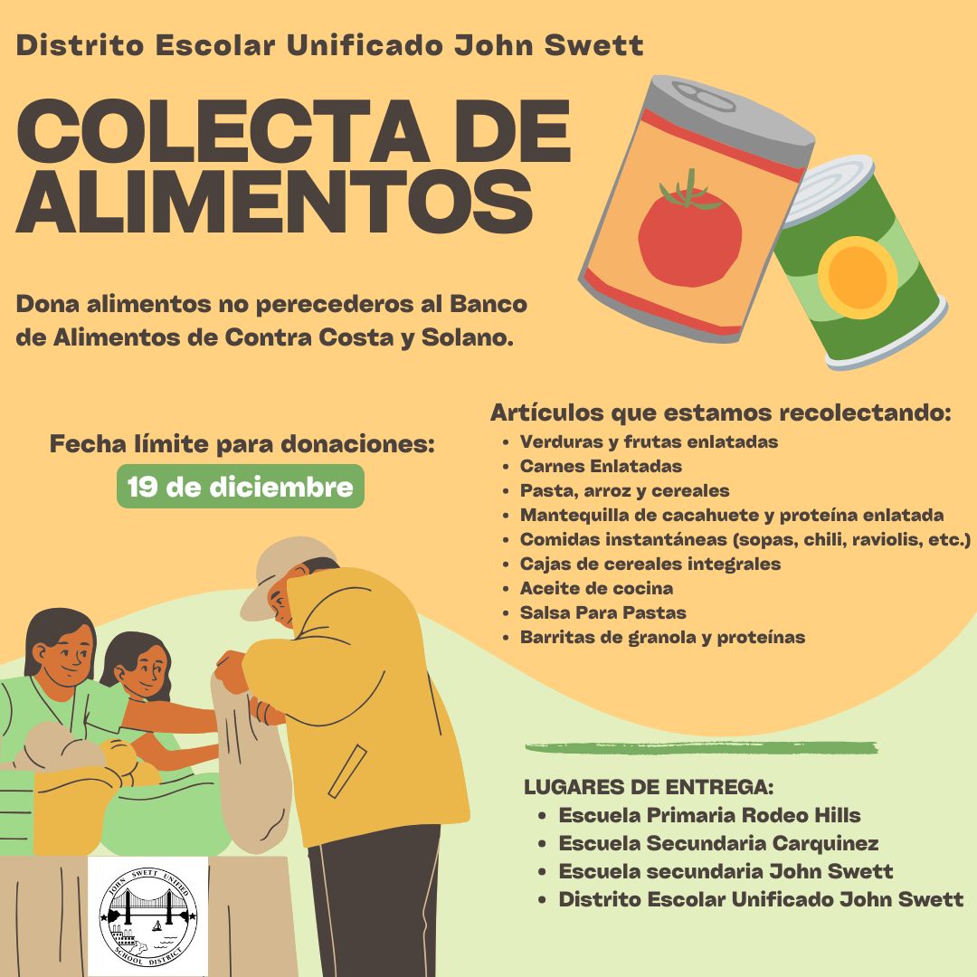 Food Drive at all the schools and District office in Spanish